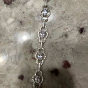 7 inch sterling simulated diamond bracelet